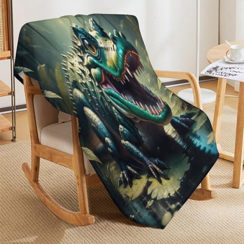 Couverture crocodile douce en flannel polaire pour grands et petits