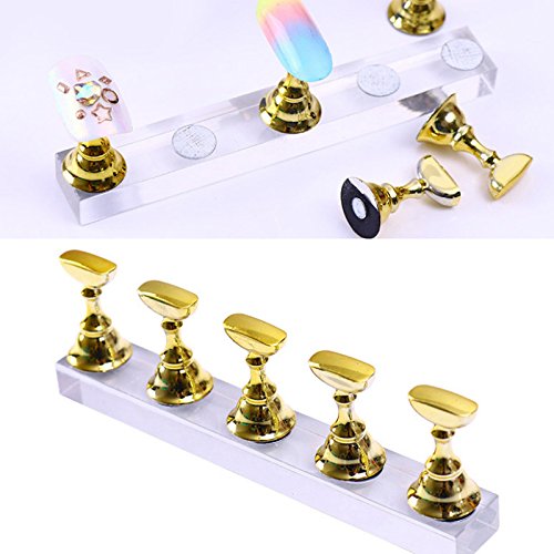 Macabolo Nagel Tipps Standhalter, Chessboard Design magnetische Nagel Kunst Display Tip Halter für Salon DIY und Praxis… – Bild 3
