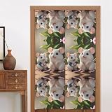 Material del producto: nuestras cortinas de puerta estampadas con ratas madre e hijo están hechas de poliéster, que es ligero, suave al tacto y cubre bien. Añade un toque de color vibrante a tus ventanas y dale un toque de elegancia y modernidad a tu habitación.