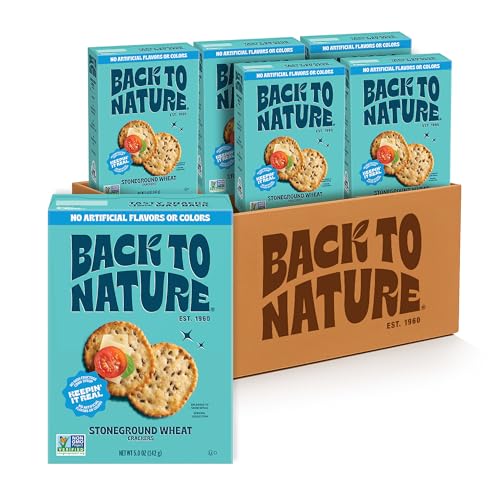 Image of Back to Nature - Stoneground Wheat Crackers - Made with Real Ingredients like Whole Grains and Flax Seed - Non-GMO - 5 Ounce (Pack of 6)