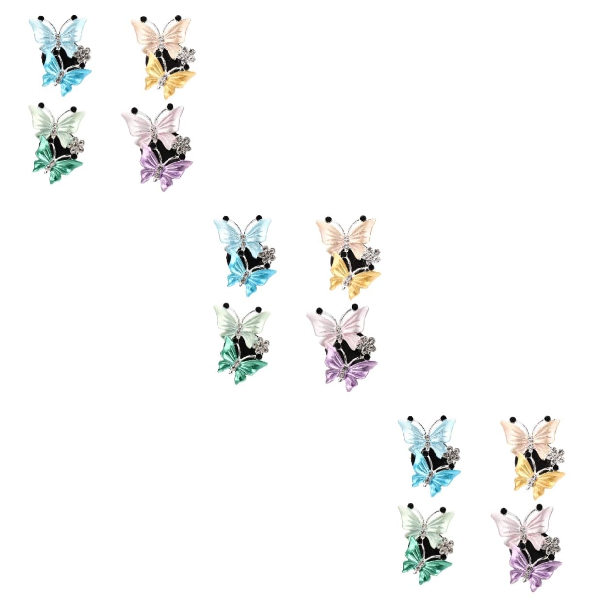 VICASKY Set di 3 clip per profumo, per auto, con motivo a farfalla, materiale sicuro, 4 pezzi x 3 pezzi