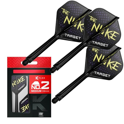 Target Darts Luke Littler K Flex Ailettes et Système d'arbre, No.2 (Moyen, 33mm) | Pack de 3 Ailettes Kflex All in One, The Nuke Player Edition Accessoires de...