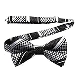 Enlision Mens Bow Ties Classic Pre-Tied Black Bow Tie for Men Boys Woven Formal Stripe Clip on Bowti