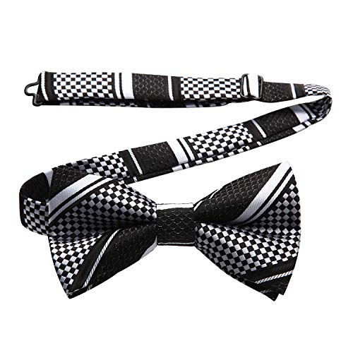 Enlision Mens Bow Ties Classic Pre-Tied Black Bow Tie For Men Boys Woven Formal Stripe Clip On Bowties Tuxedo Wedding Party #TOP14