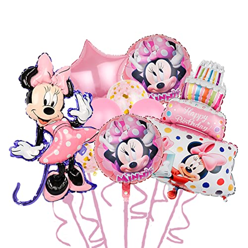 9 Pezzi Kit Palloncino a Tema Minnie, Decorazioni Compleanno...