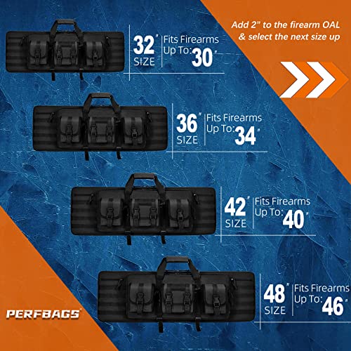 PERFBAGS Soft Rifle Case 36 inch, Tactical Long Double Rifle Backpack Gun Bag for Hunting Shooting Range, Transportation with Lockable Zipper and Molle System - Thumbnail 7