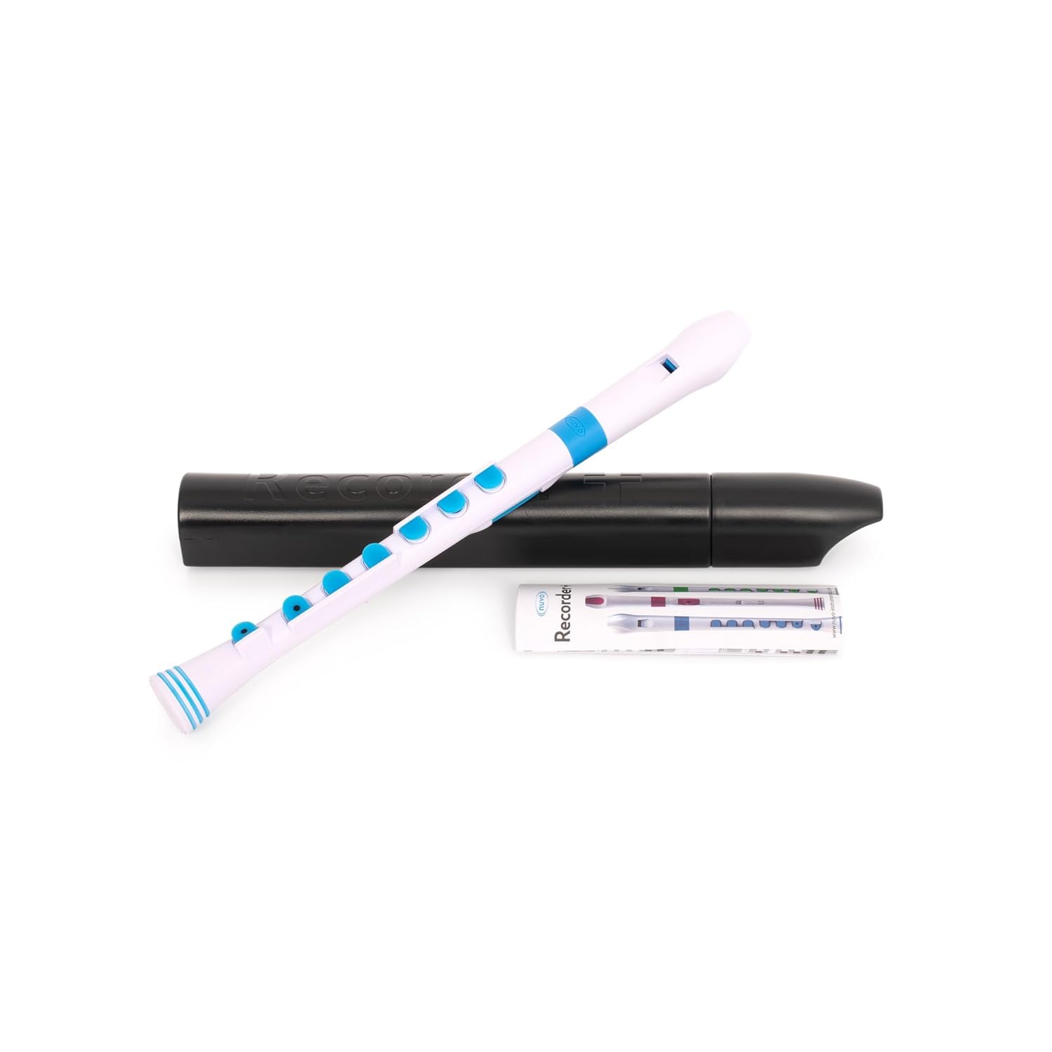 N320RDWBL Recorder Plus with Blue Trim, White