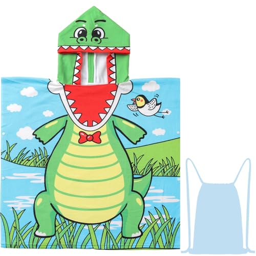 Image of NovForth Kids Beach Towel for Boys Girls, Shell Mermaid Hooded Bath Towel Wrap, Toddler Pool Towel with Hood
