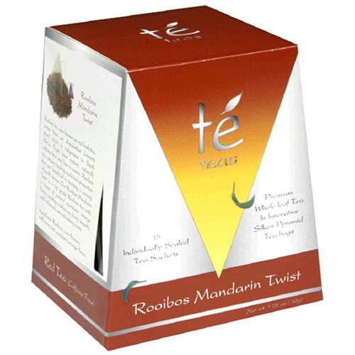 Te Teas Silken Pyramid Whole Leaf Tea, Rooibos Mandarin