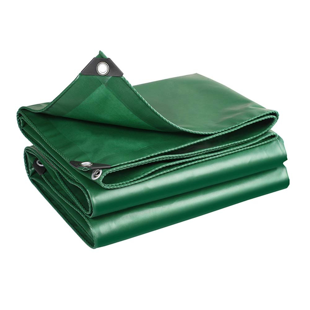 OKUOKA Verdickte Regendichte Plane Sonnenschutz Wasserdichter Poncho Outdoor Shade Canopy Truck Roof AntiUV (Color : Green, Size : 3mx3m)