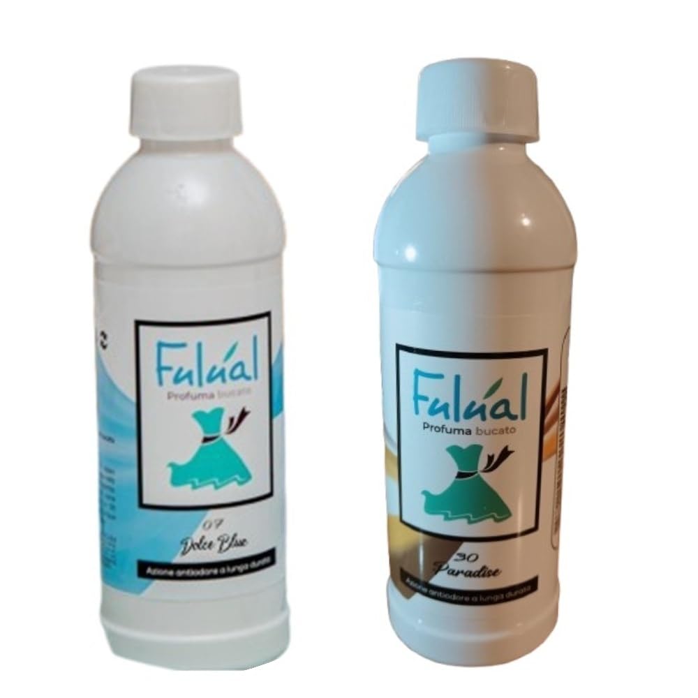 Fulual set 2 profumatori liquido per il bucato ml.250 essenza Dolce Blue e Paradise