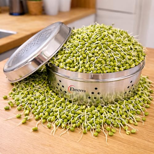 Image of Stainless Steel Sprout Maker Box 1000ML | Sprout Maker Big Size | Sprout Maker Box Stainless Steel Hole Dabba For Sprout | Steel Sprout Maker