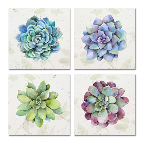Succulent Canvas Wall Art Prints Watercolor Cactus Plants Botanical Posters