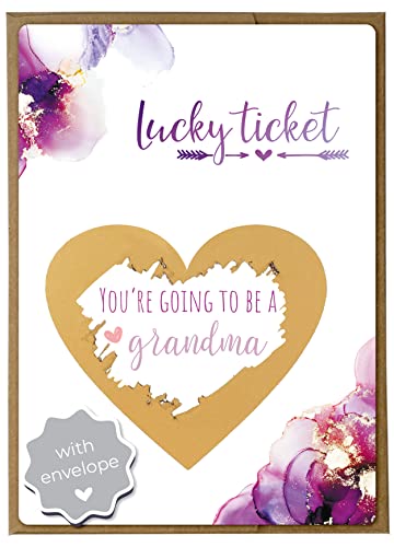 Image of Joli Coon Pregnancy announcement scratch card - You are going to be a grandma - Baby announcement with envelope - Dream