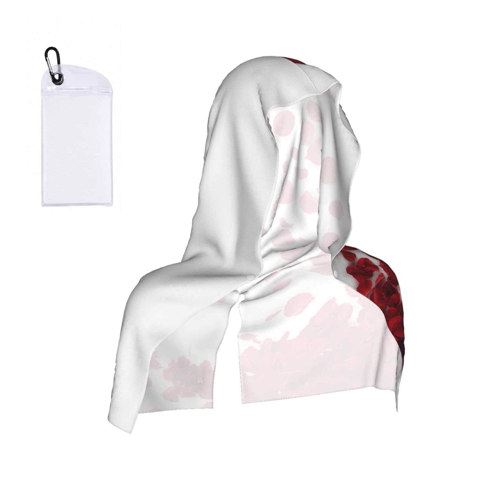 EZDLOWVBA Falling Rose Petals Print 2 Pack Cooling Hoodie Towels,Sports Headscarf, Neck Wrap Scarf,Breathable Cooling Towel For Neck And Face, Travel, Swimming, Training