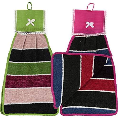 Kuber Industries Hanging Cotton 2 Pieces Cotton Washbasin Napkin/Hand Towel for Kitchen and Bathroom (Multi) CTKTC045564