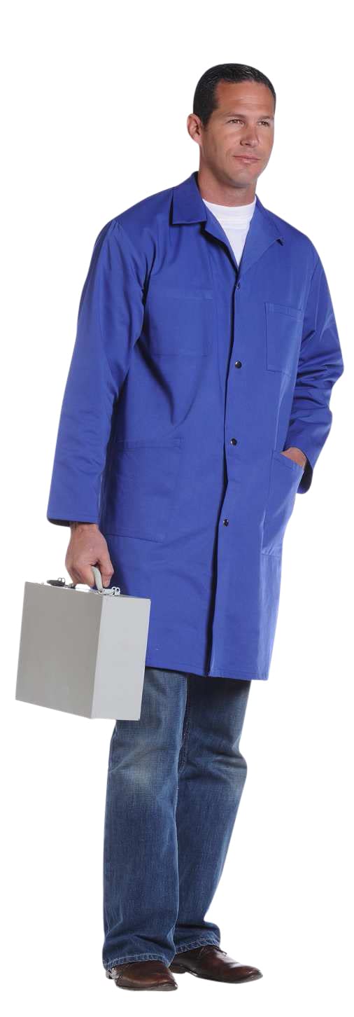 HYDROPLANETE Kodama - Blouse Bleu de Travail - Haute Qualité (4 Poches + Boutons Pressions) pour Professionels, Artisan, Atelier ou Bricolage
