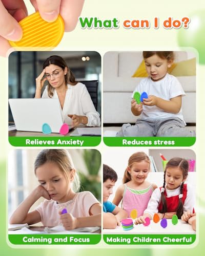 Fidget Toys Sensory Stone for Kids: 48 Pack Textured Worry Stones - Bulk Fidgets for Classroom Prizes Gooide Bag Stuffers - ADHD Tools for Autism Kids Calming - Gifts Christmas Stocking Stuffers - Image 5