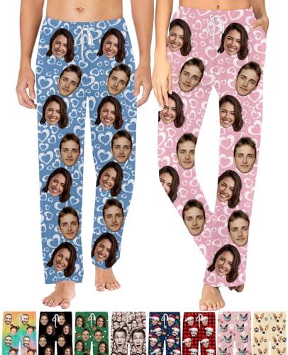 Custom Pajama Pants with Photo Personalized Face Pajamas for Women Men Christmas Valentine's Day Gifts for Him Her - Main Image