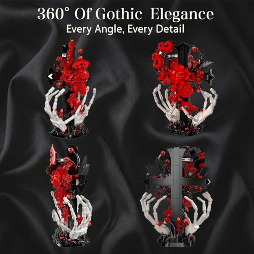 Gothic Decor Gothic Cross Skull Hands Building Set Halloween Decor(901PCS) - image 6