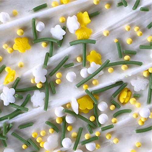 Image of Field Day Natural Confetti Sprinkles by Supernatural, Flower Shapes, No Artificial Dyes, Soy Free, Gluten Free, Vegan, 3oz