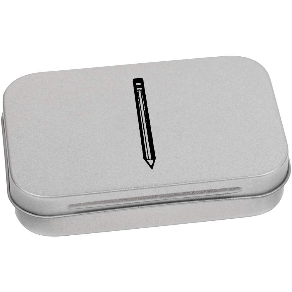 Azeeda 95mm 'Pencil' Metal Hinged Tin/Storage Box (TT00113272)