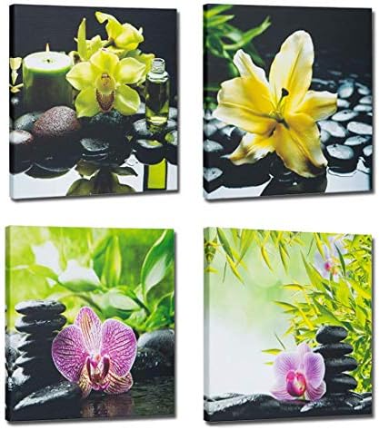 QIANQUHUI Wall Art Bright Vase with White Flowers, Canvas Prints Wall Art for Bathroom Bedroom Living Room Decor, Easy to Hang 24" x 36"