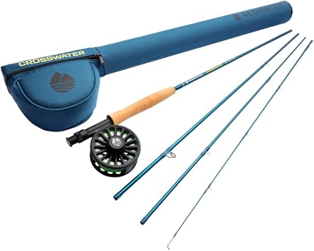 Redington Crosswater Fly Fishing Outfit 4-Piece Fly Rod with Crosswater Reel, Rio Mainstream Fly Line & Zippered Travel Case Complete Starter Kit