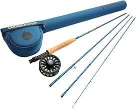 Redington Crosswater Fly Fishing Outfit – 4-Piece Fly Rod with Crosswater Reel, Rio Mainstream Fly Line & Zippered Travel Case – Complete Starter Kit
