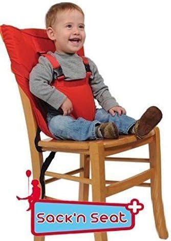 Portable Travel High Chair Booster Baby Seat with Straps Washable Packable Sack (Light Blue)