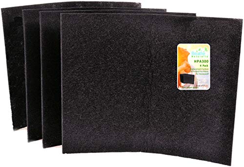 Breathe Naturally HPA300 Carbon Pre Filter Replacement (4 Pack) Precut for Honeywell HPA300/200/100