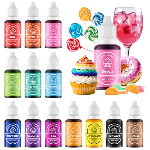 Wwtop Colorante Alimentario 14 * 10ml, Alta Concentración Colorantes Alimentarios Líquido Reposteria, Food Coloring Set para Pasteles, Hornear, Alimentos, Navidad, Pascua Decorar, Fondant, Macaron