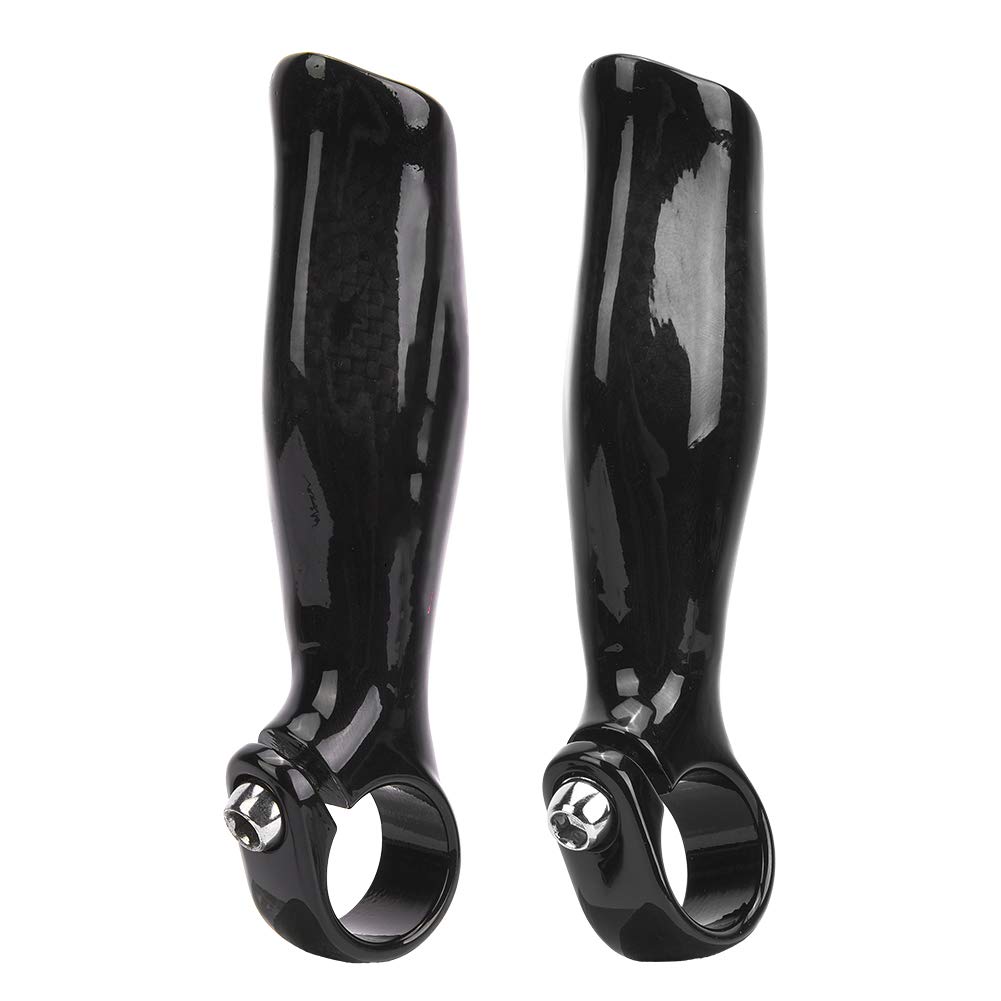 Impugnatura del manubrio in fibra di carbonio, estremità del manubrio per bici da strada e mountain bike, design ergonomico in lega di alluminio con texture antiscivolo per un cont