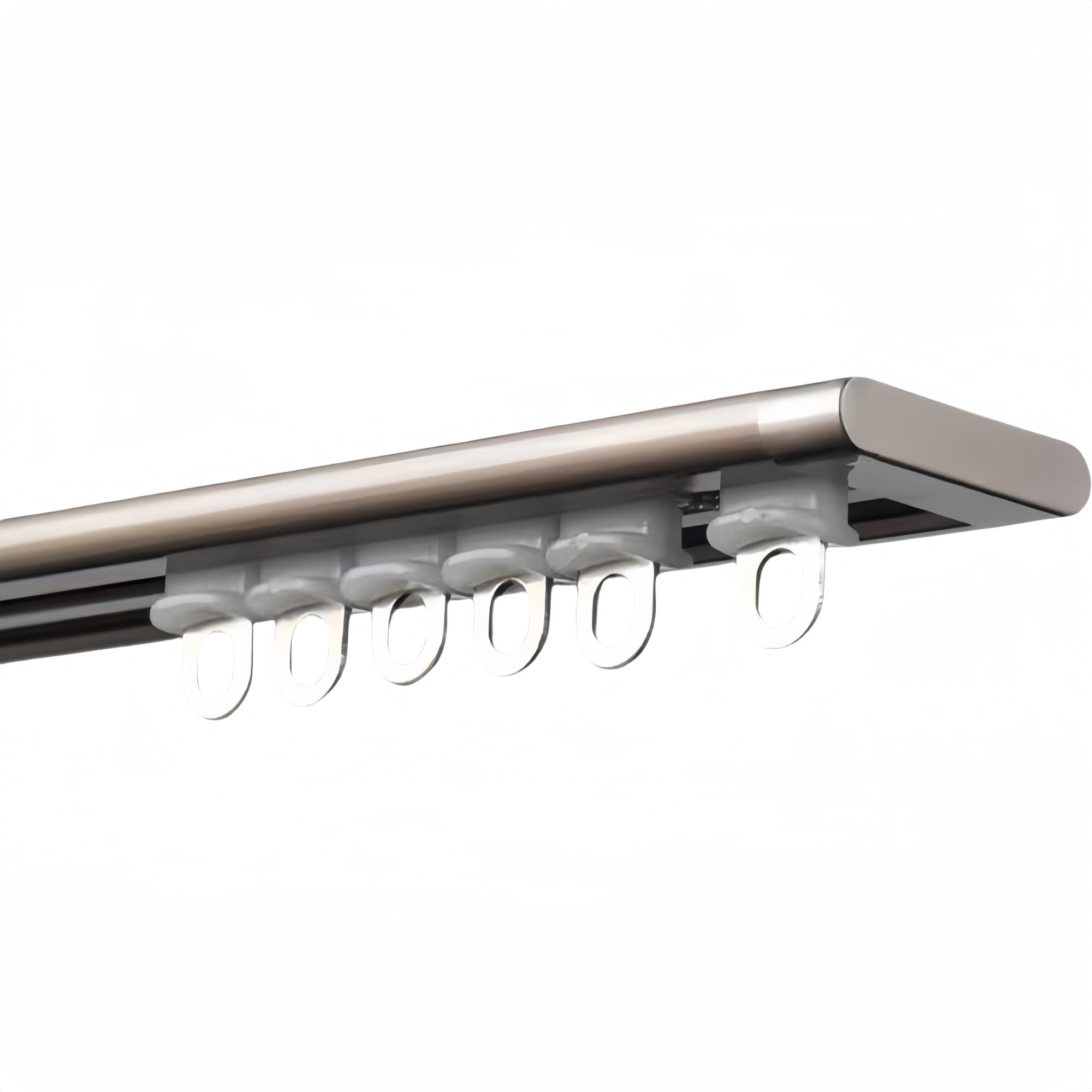 yacoxe Curtain Tracks，Curtain Single Tracks,Aluminium Ceiling Mounted Curtain Tracks Systemwith Roller Hooks, Room DividerCeiling Curtain Track Rail ，for Living Room Bedroom with Roller Hooks(B,2.2m)