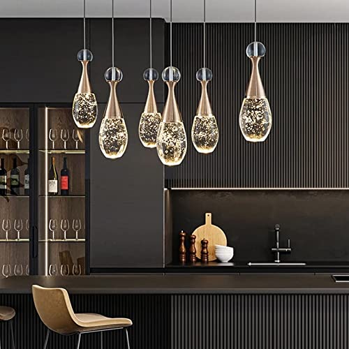 Lámpara de techo LED de burbujas luz fría 6000K moderna con cristal industrial 2 uds 3