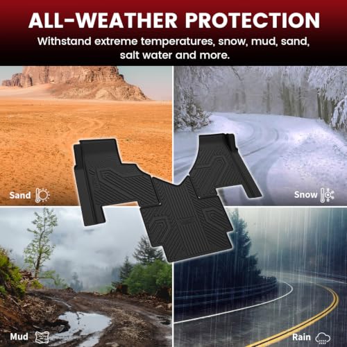 Image of LASFIT Floor Mats for Freightliner Cascadia 2027 2026-2018 Semi‑Truck,Fit Sleeper Cab Day Cab, Without Transmission Shifter, All‑Weather TPE Floor Liners, Custom‑Fit Big Rig Truck Mats