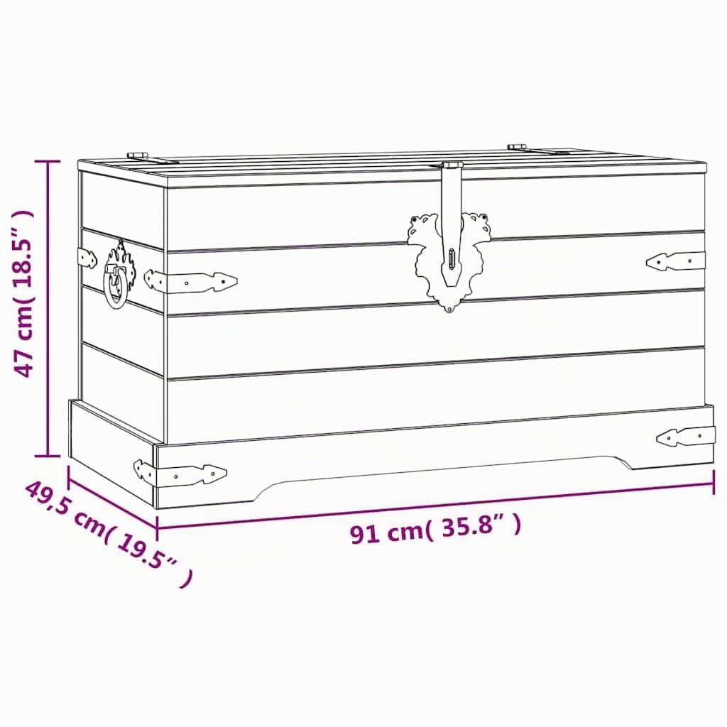 vidaXL Baúl de almacenaje Corona Range de pino mexicano 91x49,5x47 cm