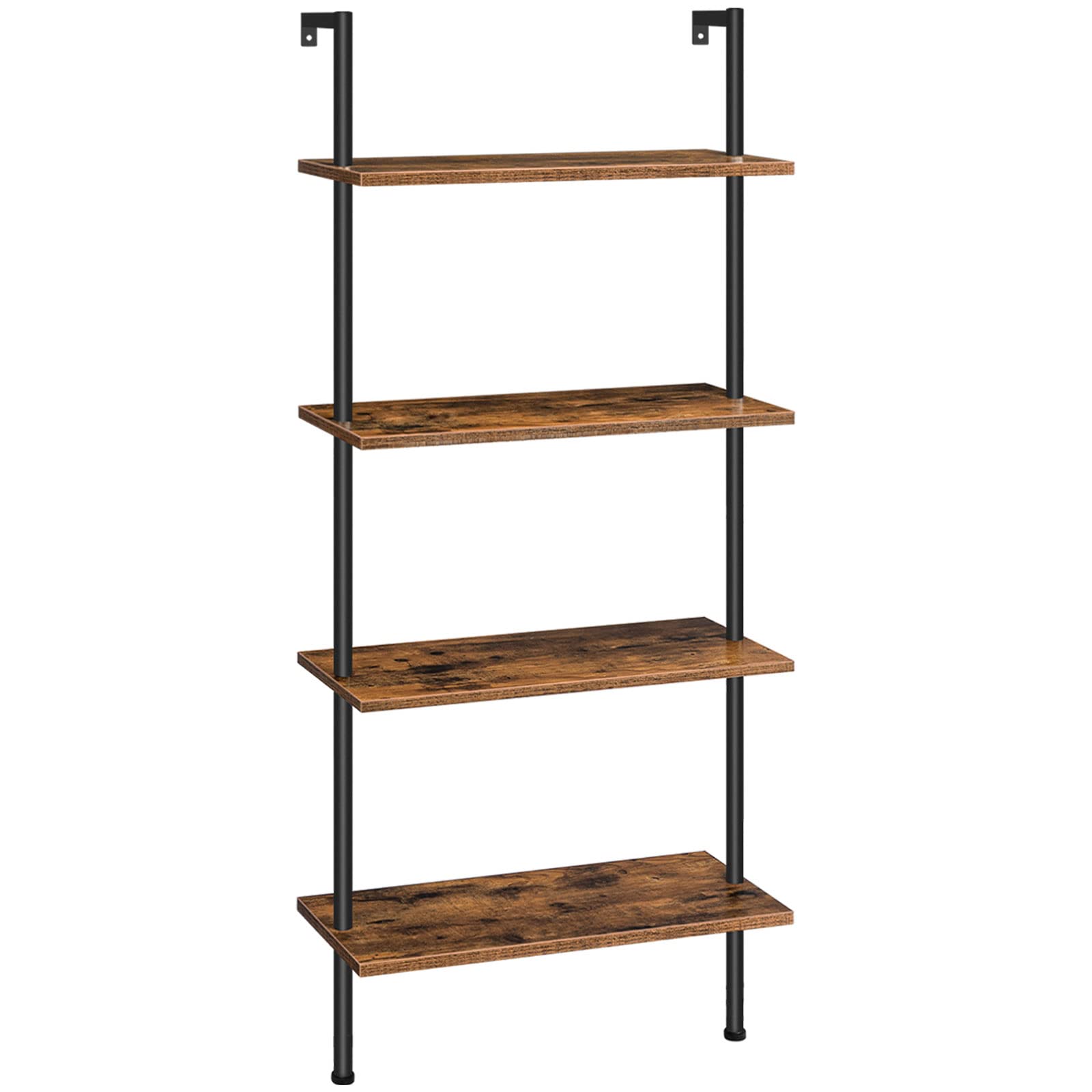 HOOBRO DIY Ladder Shelf, 4Tier Wall Mounted Bookshelf, Office Vertical