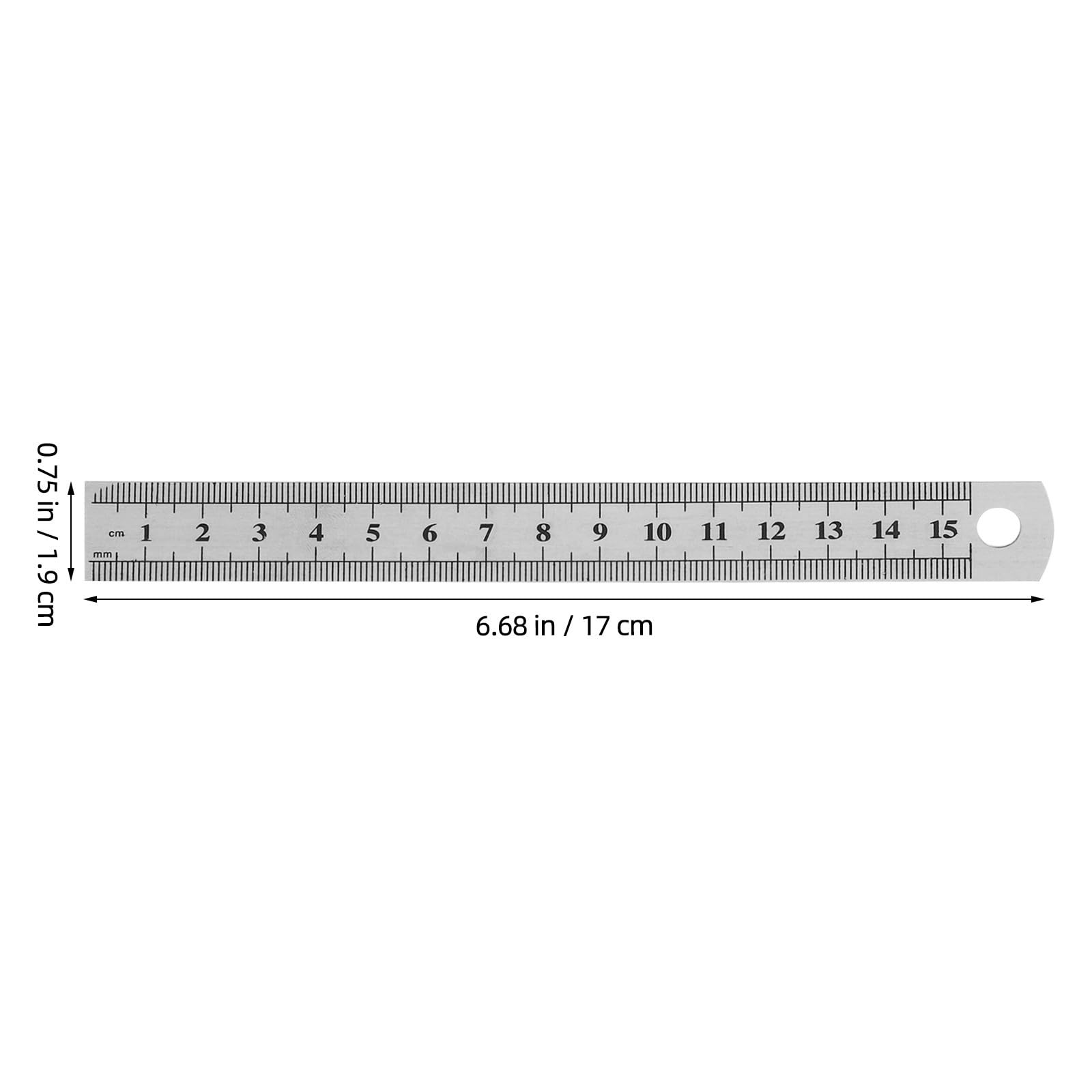 SHINEOFI 30 Pièces Règle Droite Multifonctionnelle en Acier Inoxydable 15 Cm avec Double Échelle et Trou Suspendre, Outil de Précision pour Guitare et Projets Étudiants