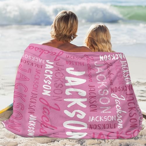 Personalized Name Blanket Customized Baby Blankets for Girls Boys Adults Monogrammed Blankets and Throws Christmas Birthday Mothers Fathers Valentines Day Gift