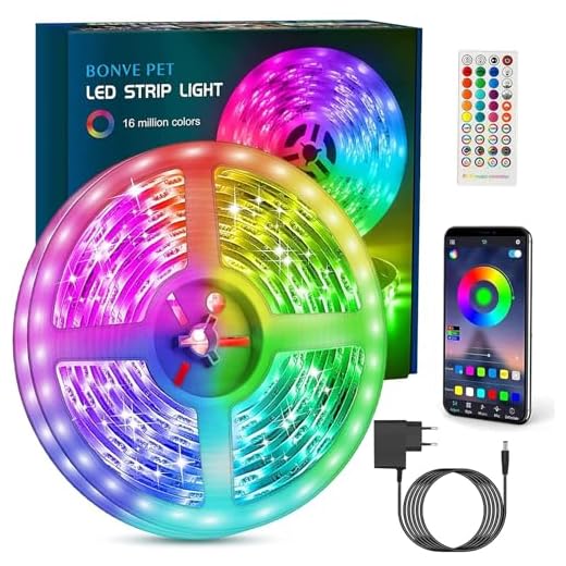 Bonve Pet Tiras Led, Luces Led 6 Metros, Luces Led Habitación Controlas por App y Control Remoto, Tiras led RGB, 16 Milliones de Colores, 28 Modos, Tira de luz para Decoración Dormitorio Cocina TV