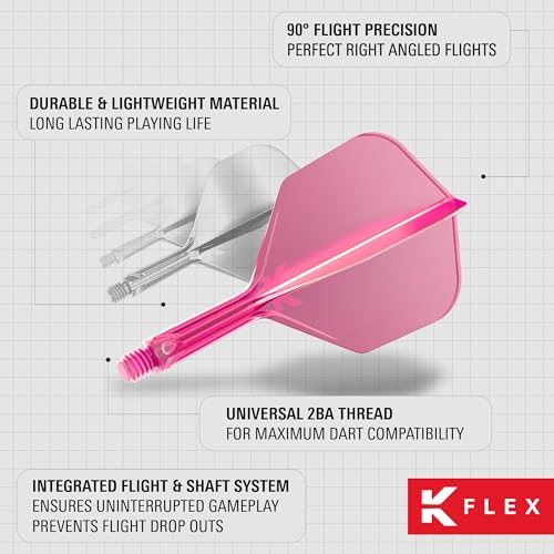 Image of Target Darts K Flex Integrated Dart Flight and Shaft, No.6 | 3-Pack K-Flex - No. 6, Kflex Precision-Molded 2-in-1 Dart Flights and Dart Shaft | Professional Dart Accessories