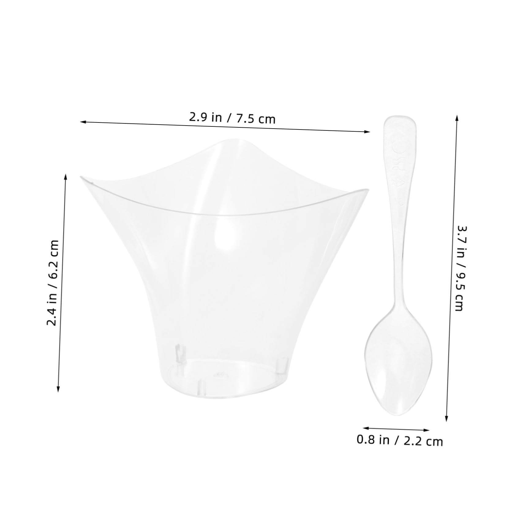 BUTIFULSIC 1 Set Mousse Cup Trifle Shooter Serving Cups Square Appetizer Cup Parfait Shooter Cups Sundae Cups Snack Containers Ice Cream Cups Pudding Cup Party Serving Cups Transparent
