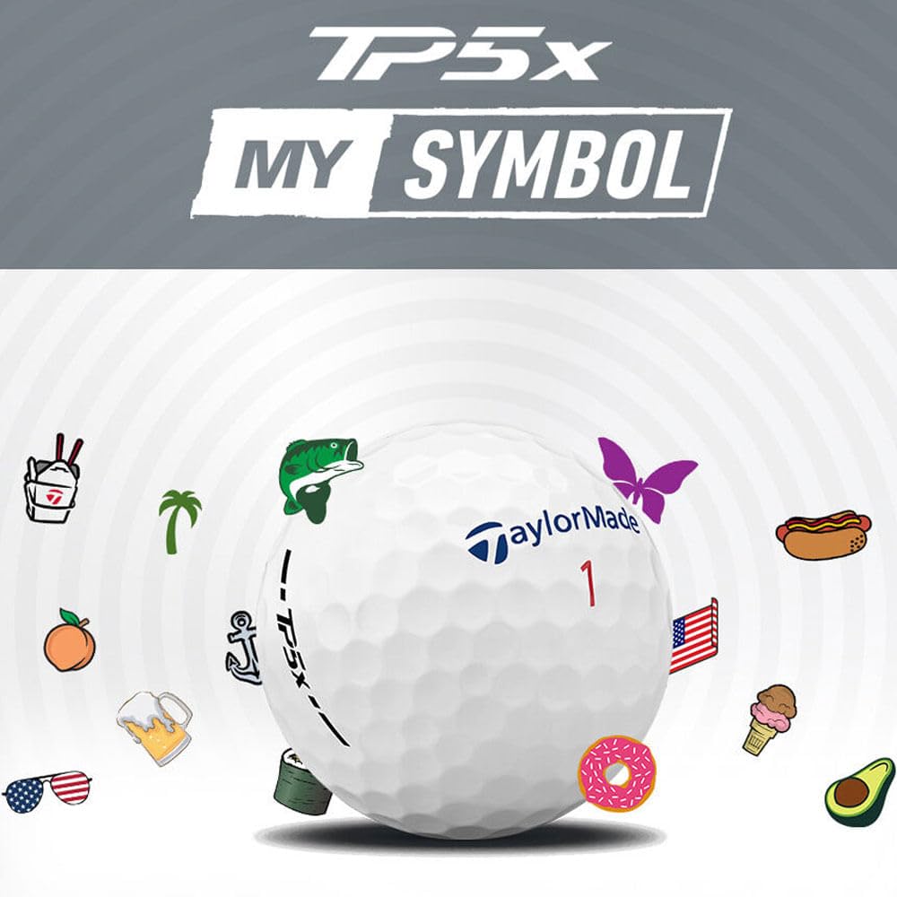 Amazon.co.jp: TaylorMade Men's TP5x My Symbol Golf Ball - Hot Dog