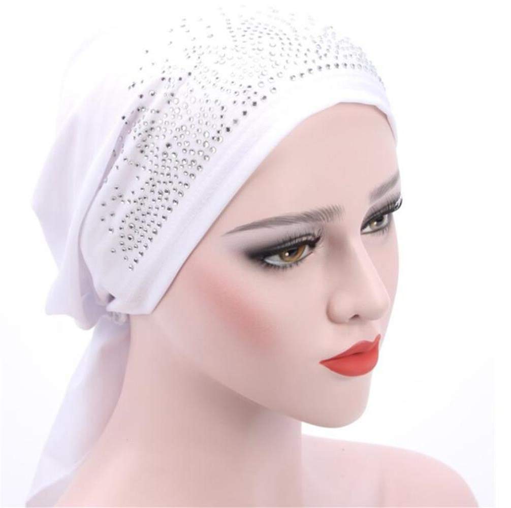 IPENNYCrystal Chemo Hat Woman's Stretchy Beanie Bandana Turban Cap Skull Cap Head Wrap Headscarf for Cancer,Alopecia Hair Loss