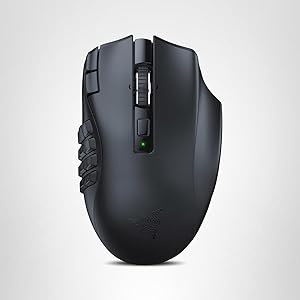 Razer Naga V2 HyperSpeed Wireless MMO Gaming Mouse: 19 Programmable Buttons - HyperScroll Technology - Focus Pro 30K Optical Sensor - Mechanical Mouse Switches Gen-2 - Up to 400 Hr Battery Life