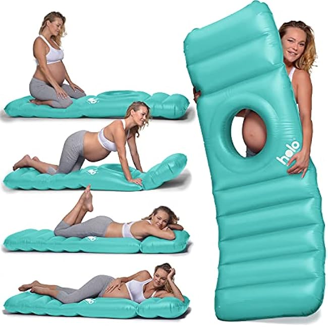 HOLO The Original Inflatable Pregnancy Pillow - Full Body Maternity Airbed/Float with Hole for Tummy - for Ultimate Sleeping Support & Comfort - Say Goodbye to Pregnancy Related Aches and Pains (Mint)
