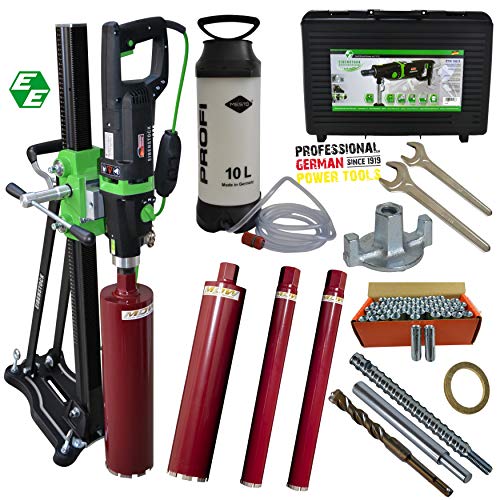 Eibenstock Kernbohreinheit DBE 162 (ETN 162/3 + BST 182 V/S) inklusive 4x Diamant Bohrkronen, Wasserdruckbehälter & Befestigungsset Cover