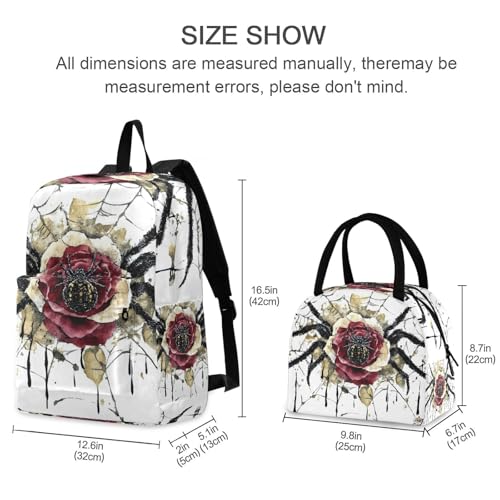 Backpack Lunch Box Set Large Capacity Travel Backpacks and Insulated Lunch Bag for Commute Hiking Picnic Tribal Animal Print2