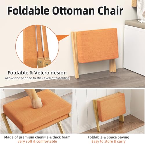 Foldable-Foot-Stool-Ottoman-Modern-Foot-Rest-with-Bamboo-X-Legs-Thick-Foam-Cushion-Folding-Foot-Stool-Small-Padded-for-Bedroom-Living-Room-Makeup-Vanity-Stool-Chair-Natural-Orange